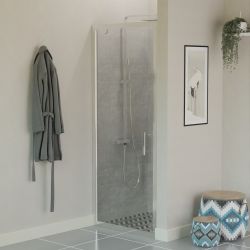 Porte de douche NERINA pivotante - Profilé chromé - Verre 6mm