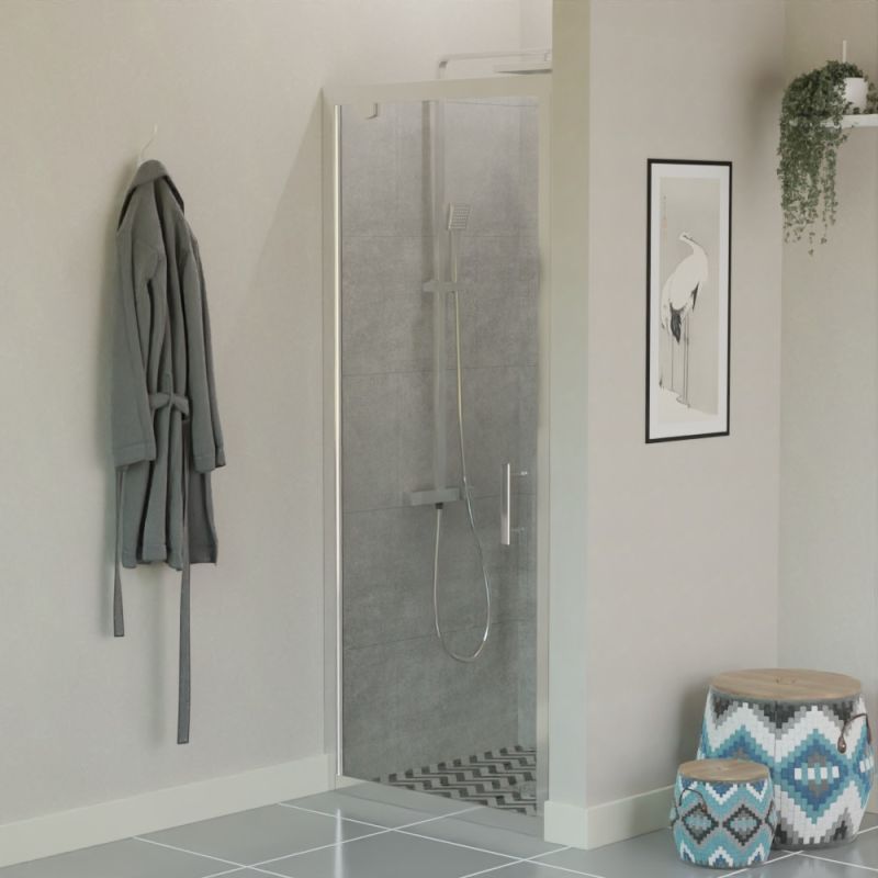 Porte de douche NERINA pivotante - Profilé chromé - Verre 6mm Porte de douche NERINA pivotante - Profilé chromé - Verre 6mm