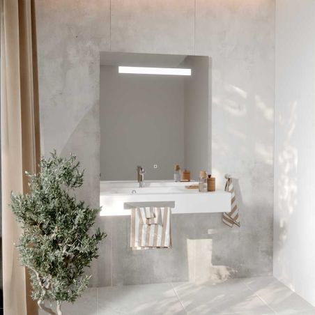 Ensemble PMR LEA 90 cm gauche + miroir LED Elégance ht105