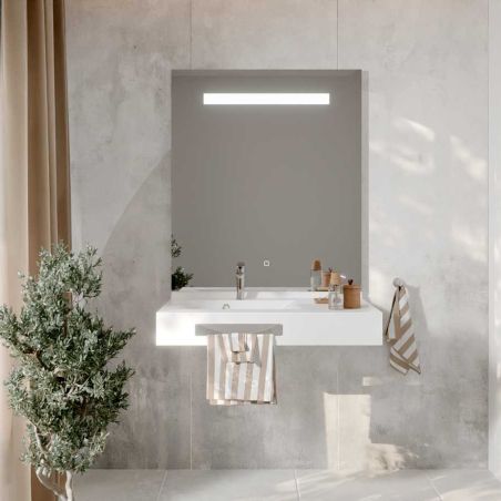 Ensemble PMR LEA 90 cm gauche + miroir LED Elégance ht105