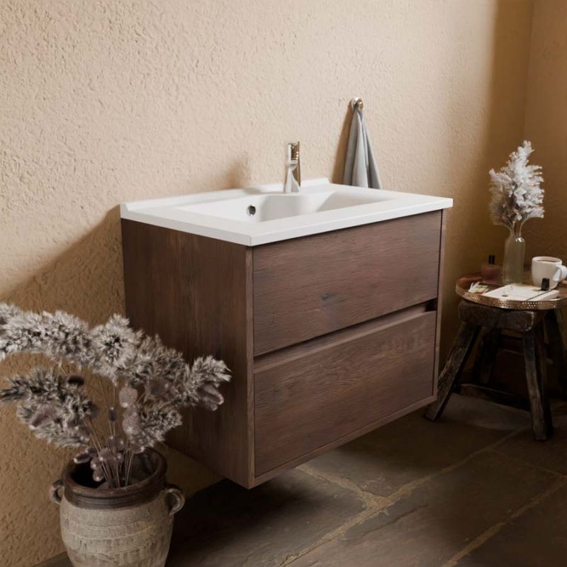 Ensemble ALIXIA 70 cm caisson avec plan vasque en résine Ensemble ALIXIA 70 cm caisson avec plan vasque en résine