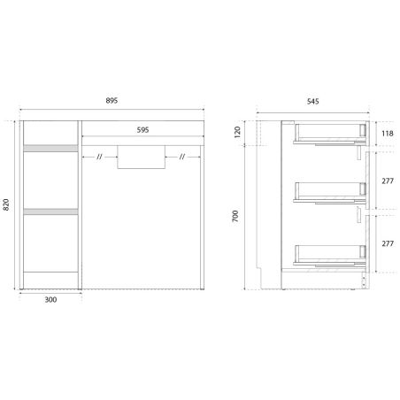 Ensemble ANDY PLUS 90 cm meuble PMR avec plan vasque