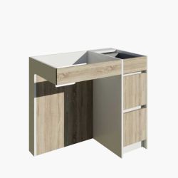 Caisson salle de bain PMR ANDY PLUS 90 cm - pour plan vasque déportée à gauche