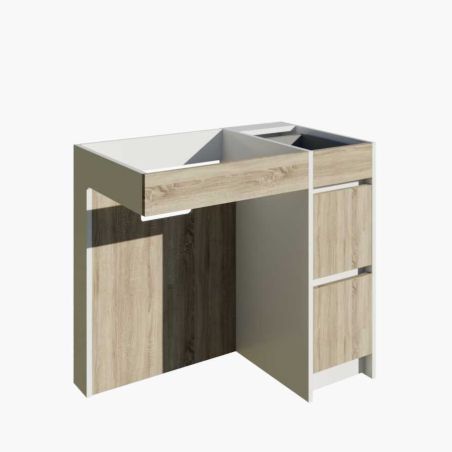 Caisson salle de bain PMR ANDY PLUS 90 cm - pour plan vasque déportée à gauche
