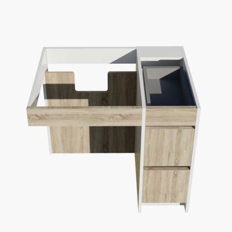 Caisson salle de bain PMR ANDY PLUS 90 cm - pour plan vasque déportée à gauche
