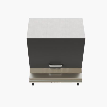 Meuble sur hotte - 60 cm - Porte coloris noir mat