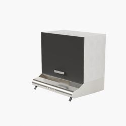Meuble sur hotte - 60 cm - Porte coloris noir mat