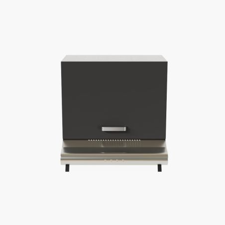 Meuble sur hotte - 60 cm - Porte coloris noir mat