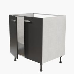 Meuble sous évier - 80 cm - façades noires