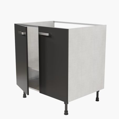 Meuble sous évier - 80 cm - façades noires