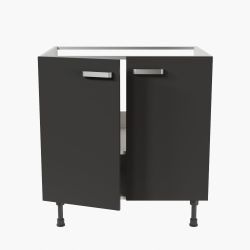Meuble sous évier - 80 cm - façades noires