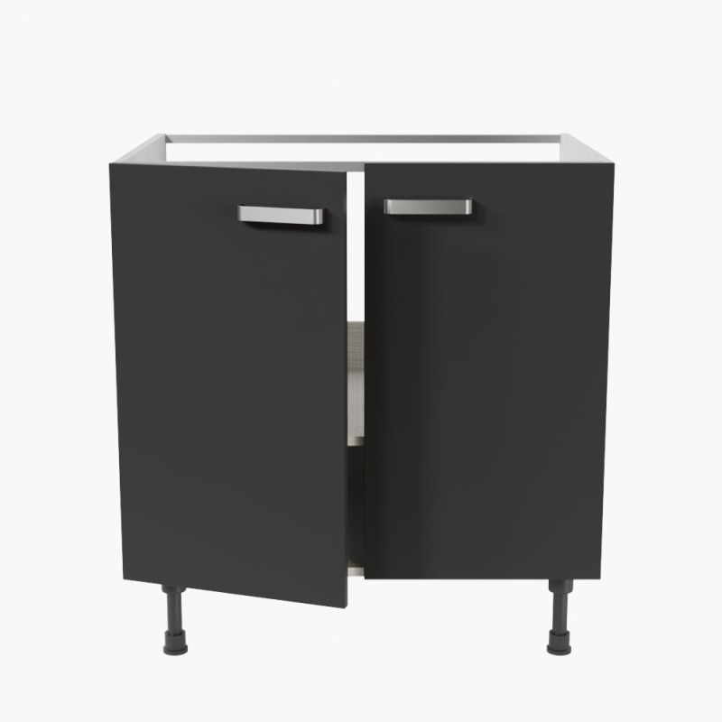 Meuble sous évier - 80 cm - façades noires