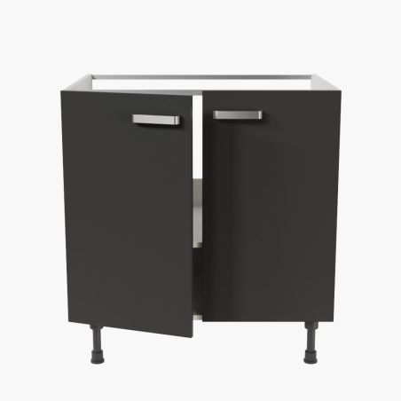 Meuble sous évier - 80 cm - façades noires