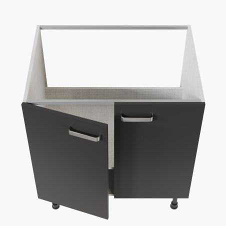 Meuble sous évier - 80 cm - façades noires