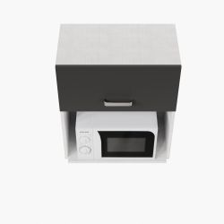Meuble micro-ondes - 60 cm - Porte coloris noire