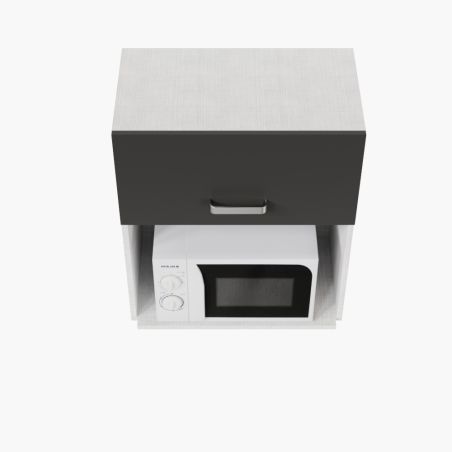Meuble micro-ondes - 60 cm - Porte coloris noire