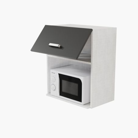 Meuble micro-ondes - 60 cm - Porte coloris noire