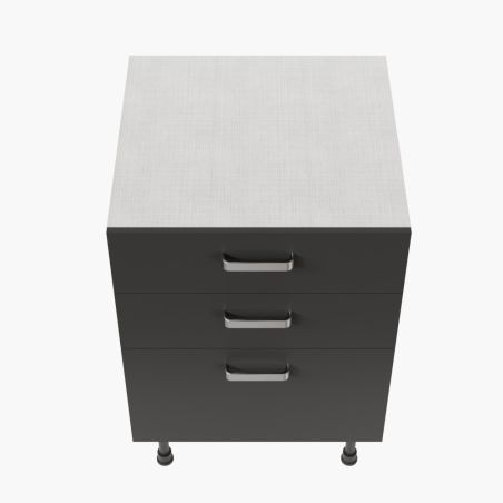 Meuble de cuisine bas - Casserolier - 60 cm - Noir