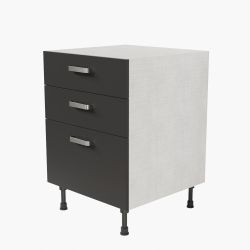 Meuble de cuisine bas - Casserolier - 60 cm - Noir