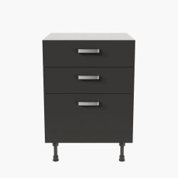 Meuble de cuisine bas - Casserolier - 60 cm - Noir