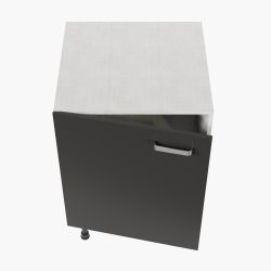 Meuble de cuisine bas 1 porte et 1 étagère - 60 cm - façades noires