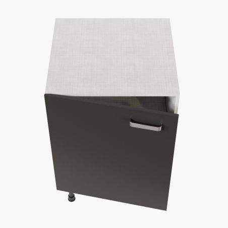 Meuble de cuisine bas 1 porte et 1 étagère - 60 cm - façades noires