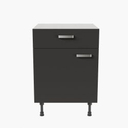 Meuble de cuisine bas - 1 porte + 1 tiroir - 60 cm - Noir