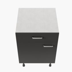 Meuble de cuisine bas - 1 porte + 1 tiroir - 60 cm - Noir