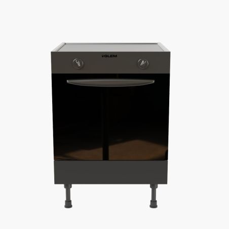 Meuble bas pour four encastrable - 60 cm - façades noire