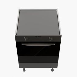 Meuble bas pour four encastrable - 60 cm - façades noire