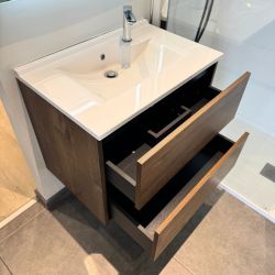 Caisson suspendu ALIXIA 70 cm bois foncé - Créazur FRANCE