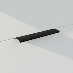 Poignée plate noire pour cuisine - 18 x 4 cm