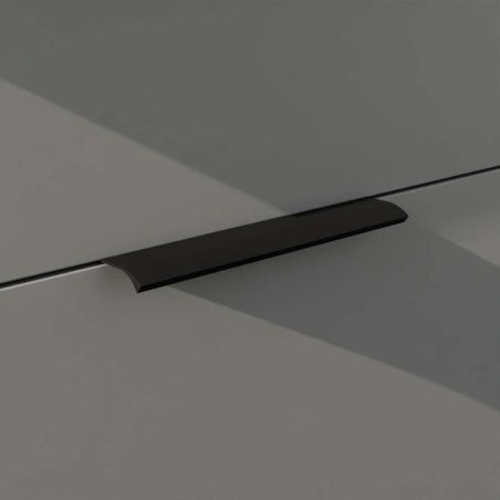 Poignée plate noire pour cuisine - 18 x 4 cm