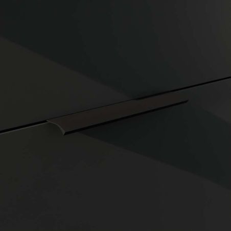 Poignée plate noire pour cuisine - 18 x 4 cm