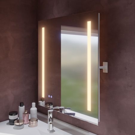 Miroir inclinable avec éclairage LED variable ROTARY - 70 cm x 80 cm