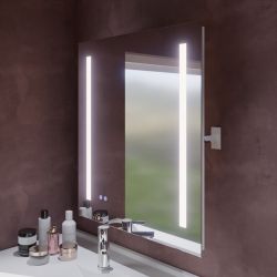 Miroir inclinable avec éclairage LED variable ROTARY - 70 cm x 80 cm