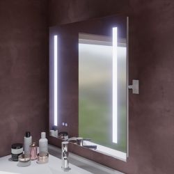 Miroir inclinable avec éclairage LED variable ROTARY - 70 cm x 80 cm