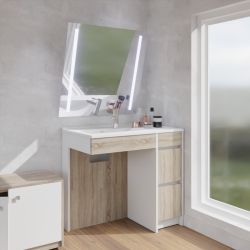 Ensemble PMR ANDY PLUS 90 cm vasque à gauche + miroir inclinable Motory