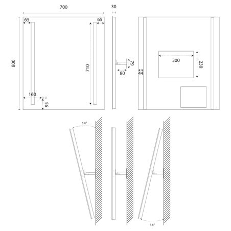 Ensemble PMR ANDY PLUS 90 cm + miroir inclinable Rota Plus