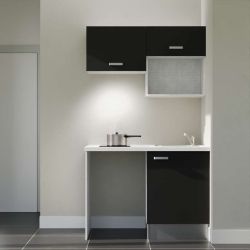 Kitchenette K02L-PT : 120 cm avec plan stratifié et évier