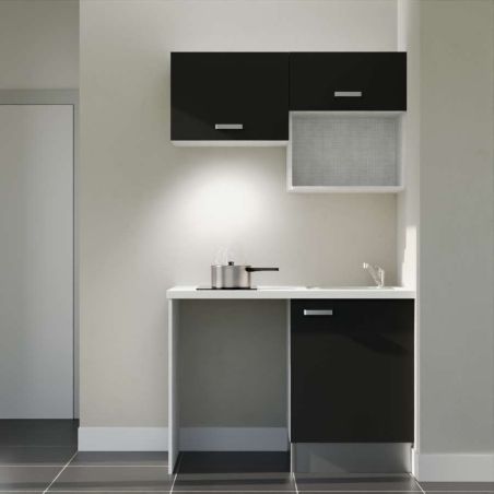 Kitchenette K02L-PT : 120 cm avec plan stratifié et évier