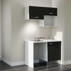 Kitchenette K02L-PT : 120 cm avec plan stratifié et évier