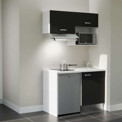 Kitchenette K02L-PT : 120 cm avec plan stratifié et évier