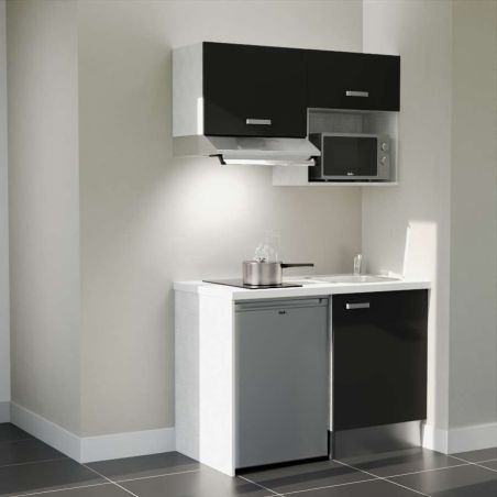 Kitchenette K02L-PT : 120 cm avec plan stratifié et évier