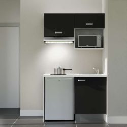 Kitchenette K02L-PT : 120 cm avec plan stratifié et évier