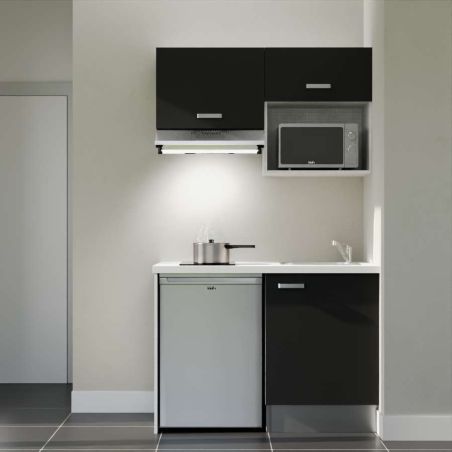 Kitchenette K02L-PT : 120 cm avec plan stratifié et évier