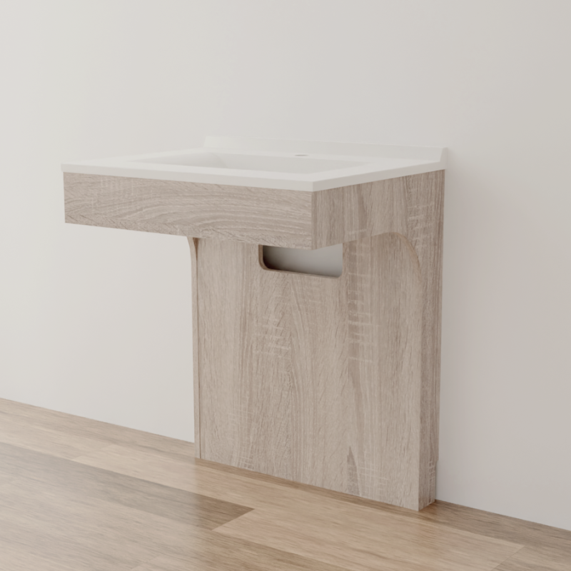 Meuble salle de bain PMR simple vasque 70 cm ALTEA - couleur chêne Cambrian oak Meuble salle de bain PMR simple vasque 70 cm ALTEA - couleur chêne Cambrian oak