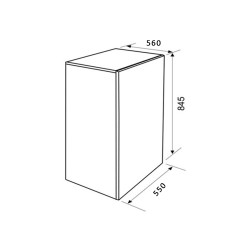 Frigo Top 55 cm GLEM avec congélateur - 123L A+ Silver
