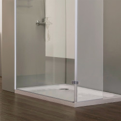 Paroi de douche fixe NEPTA verre 8 mm avec retour - 120+40 x 185cm