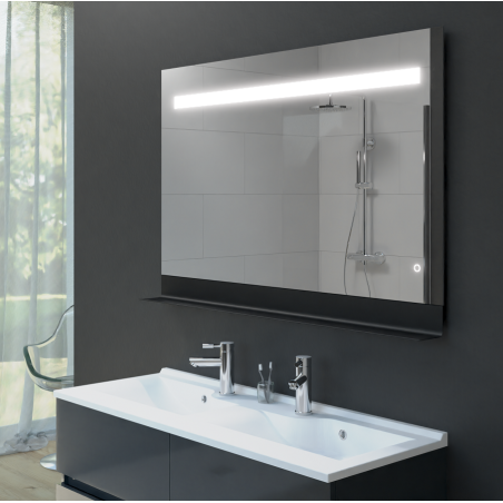 Miroir avec éclairage LED et tablette ETAL - 120 cm x 80 cm 
